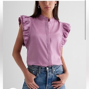 New!!! Flutter Sleeve Button Up Shirt